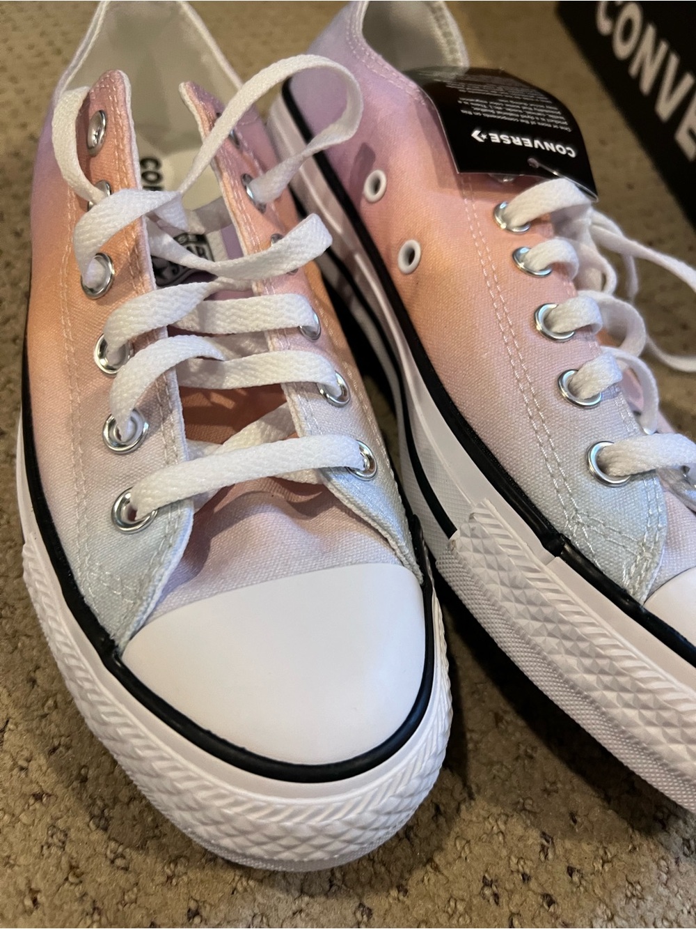 Converse Women's Low Top Sneakers - Pink Blue Lavender Gradient - Picture 3 of 8